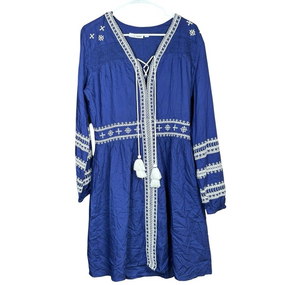 Roberta Roller Rabbit Dresses & Skirts - Roller Rabbit Women’s Medium Blue Bohemian Embroidered Peasant Tunic Dress